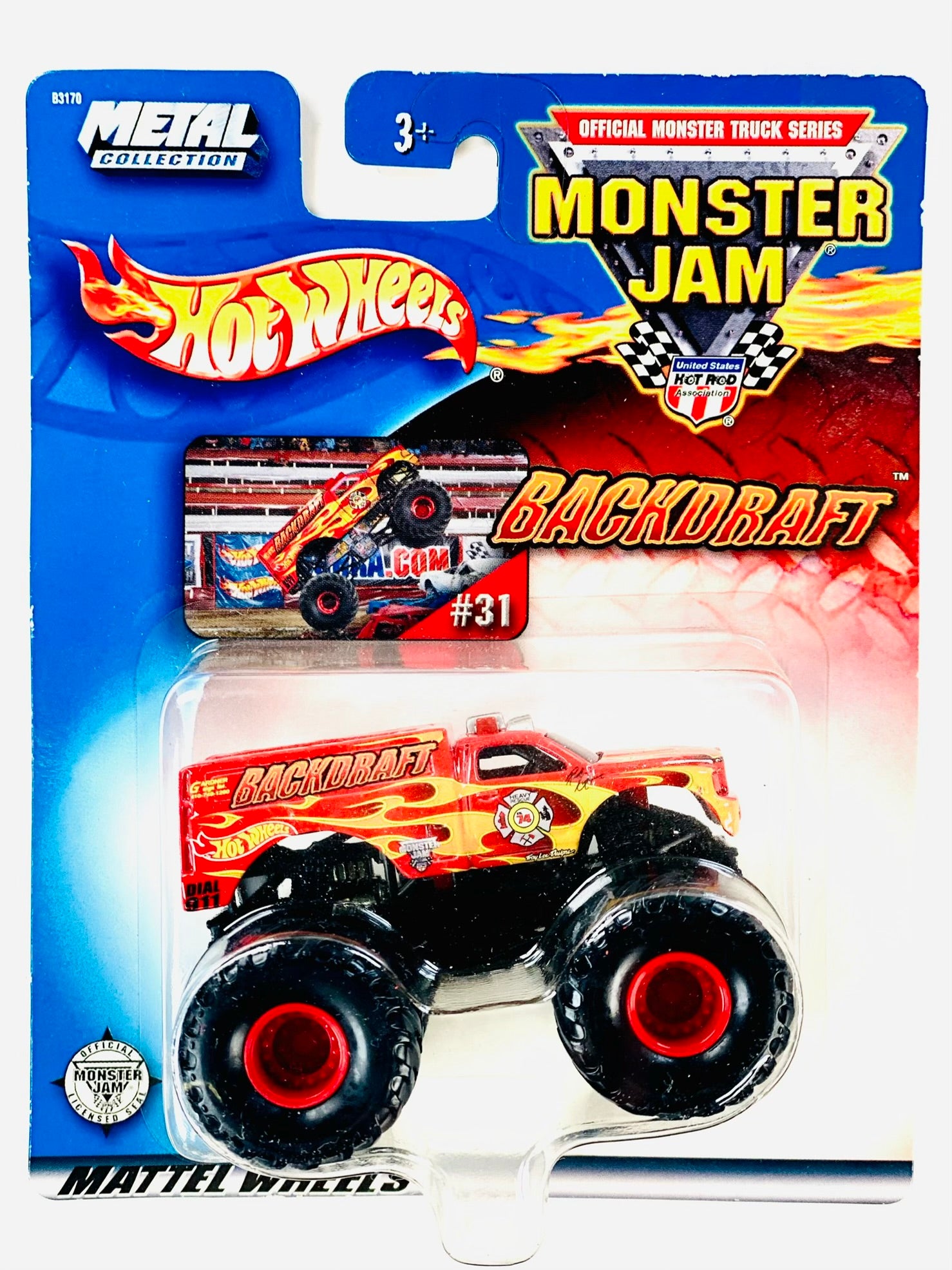 Hot Wheels 2003 Monster Jam Backdraft #31 - Damaged Card/Blister