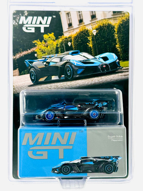 Mini GT Mijo Exclusive Bugatti Bolide Presentation Black Blue #1063 Chase