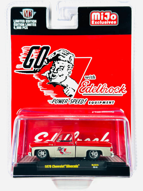 M2 Machines Mijo Exclusive 1979 Chevrolet Silverado Go With Edelbrock Truck - Damaged Blister