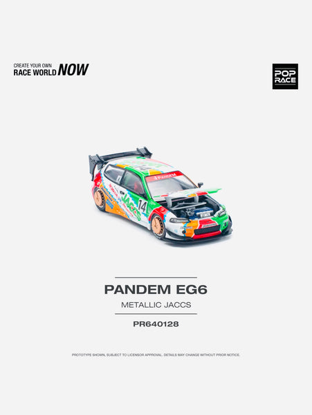 Pop Race Factory Sealed Pandem Civic EG6 V1.5 JACCS #128 – Jcardiecast