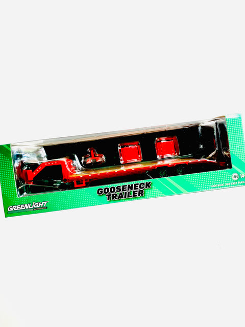 Greenlight Gooseneck Trailer in Red W/ Red & White Conspicuity Stripes Chase
