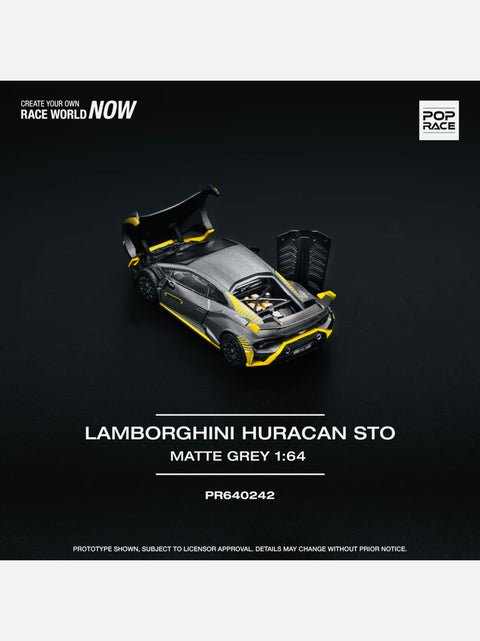 Pop Race Factory Sealed Lamborghini Huracan STO Matte Grey Dull Gray #242