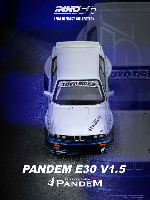Inno64 Factory Sealed BMW Pandem E30 M3 Silver & Blue