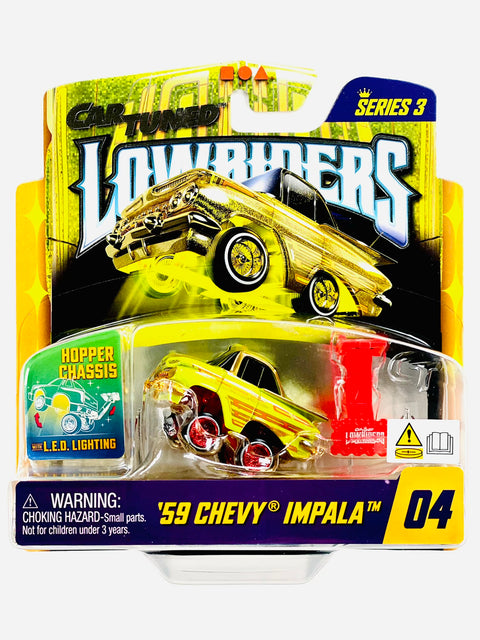 CarTuned Series 3 Lowriders Show Glow LED Light Up Chassis 1959 Chevy Impala #04 Chase - Damaged Card/Blister