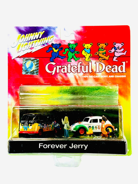 Johnny Lightning Grateful Dead Forever Jerry Diorama '65 VW Beetle & '65 VW Samba Bus - Damaged Card/Blister
