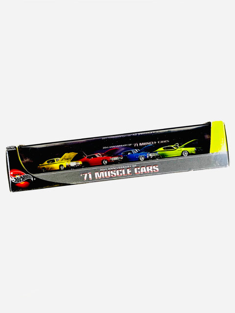 Hot Wheels 2002 Muscle Car Series 30th Anniversary 4 Car Set - Rubberband Residue/Damaged Box