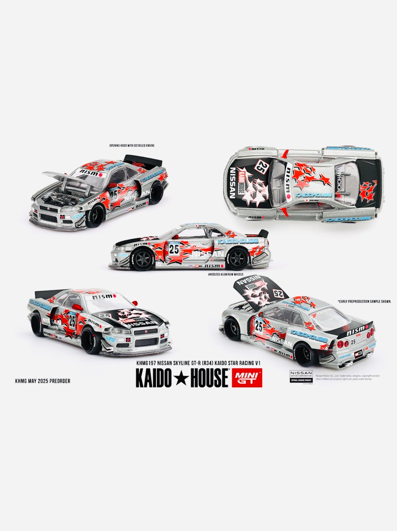 Mini GT x Kaido House Collab Factory Sealed Nissan Skyline GTR R34