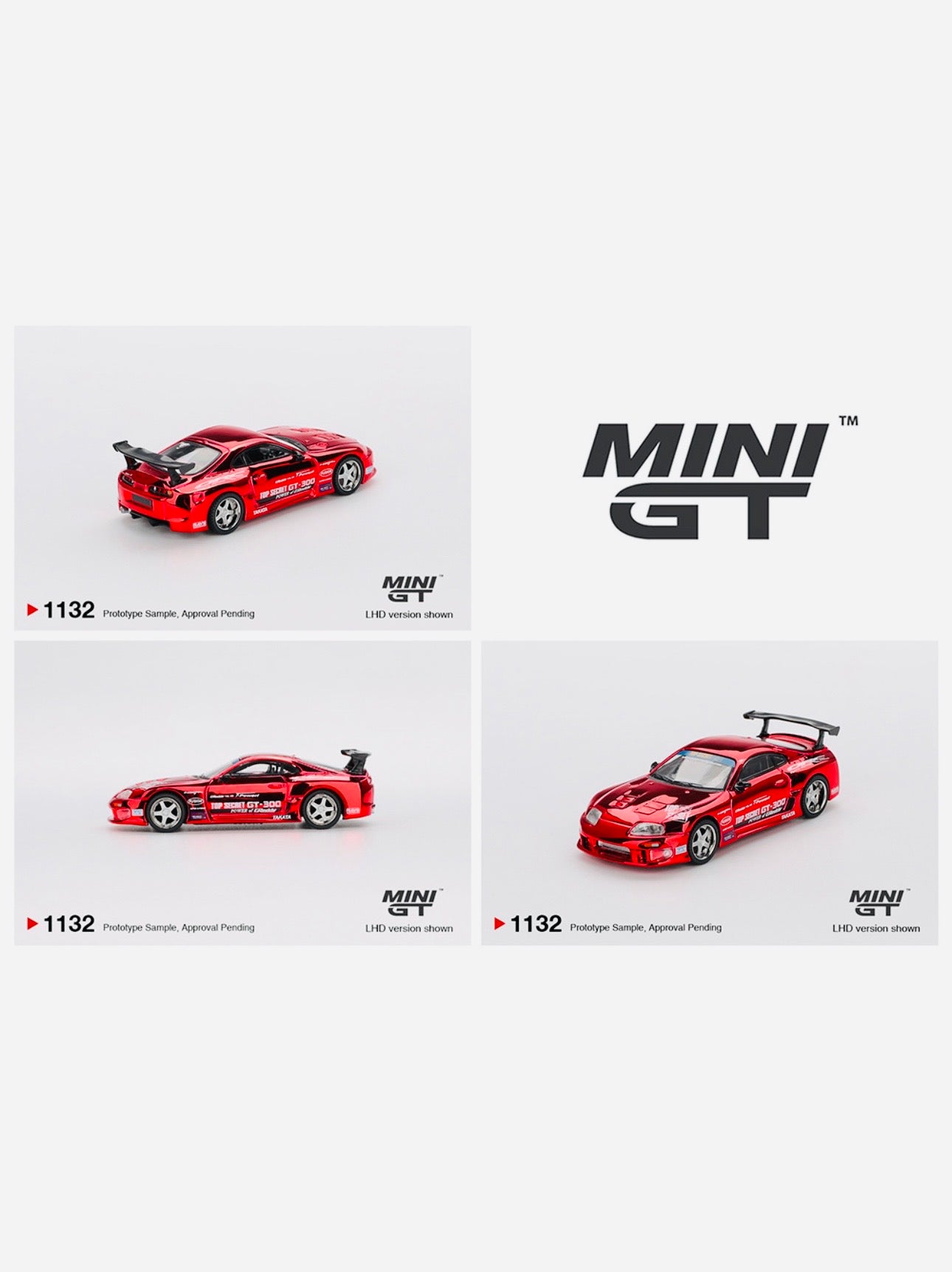 Mini GT Toyota Supra A80 Top Secret GT-300 Top Secret Red Chrome