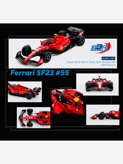 BBR Models Factory Sealed Formula 1 Ferrari F1 SF23 #55 C Sainz 2023 Monaco GP