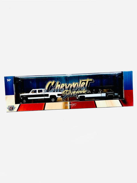 M2 Machines Auto Haulers 1975 Chevrolet Silverado 30 4X4 & 1973 Chevrolet Silverado 30 - Damaged Box