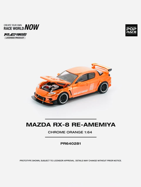 Pop Race Factory Sealed Mazda RX-8 Re-Amemiya Chrome Orange #281