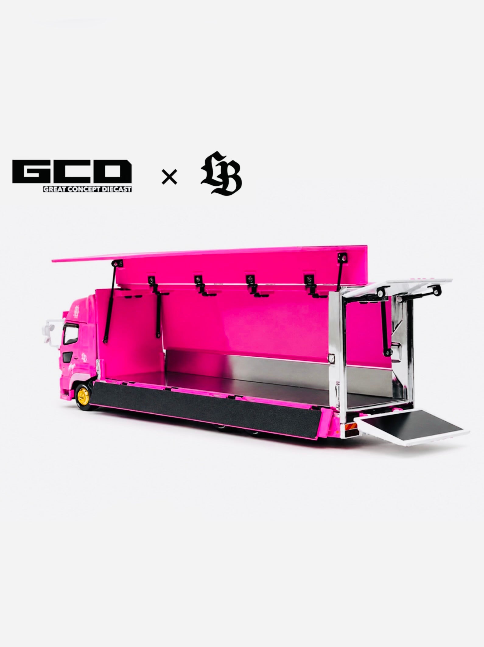 GCD Factory Sealed LBWK HINO700 LB Truck Pink – Jcardiecast