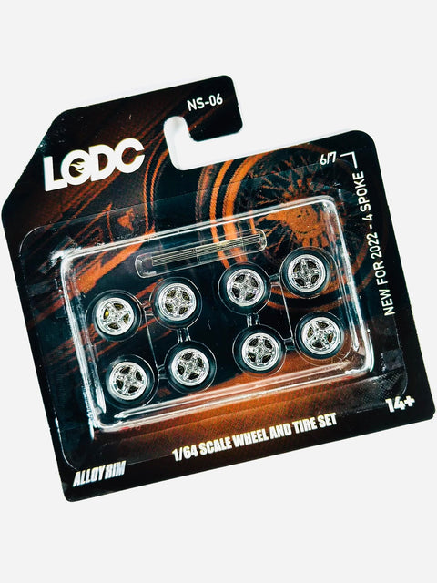 LODC Series 2 Alloy 4 Spoke Rims Wheels & Tire Set W/ Axles NS-06 (6/7)