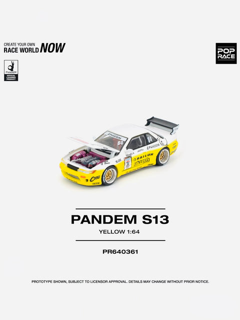 Pop Race Factory Sealed Pandem Nissan Silvia S13 Yellow #361