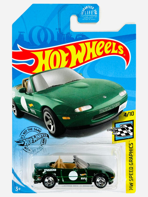 Hot Wheels GameStop Exclusive HW Speed Graphics '91 Mazda MX5 Miata - Damaged Card/Blister