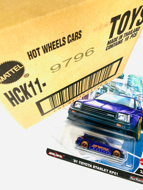 Hot Wheels 2022 Car Culture '81 Toyota Starlet KP61 Factory Sealed Solid Pack HCK11 (10 Cars)