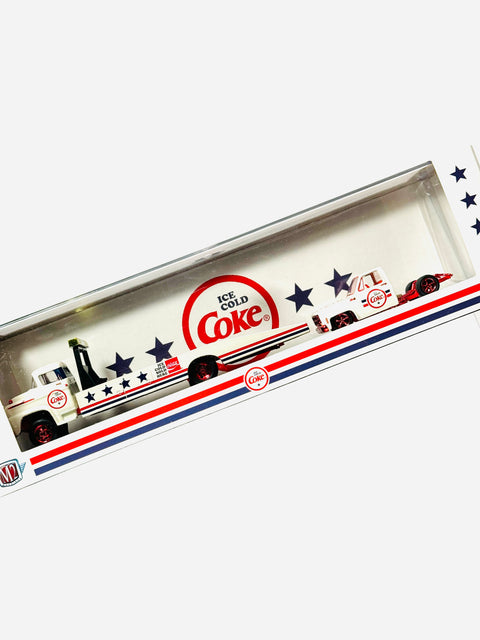 M2 Machines Auto Haulers Ice Cold Coke 1958 Chevrolet Spartan LCF & 1976 GMC Sierra Grande 15-Custom Chase