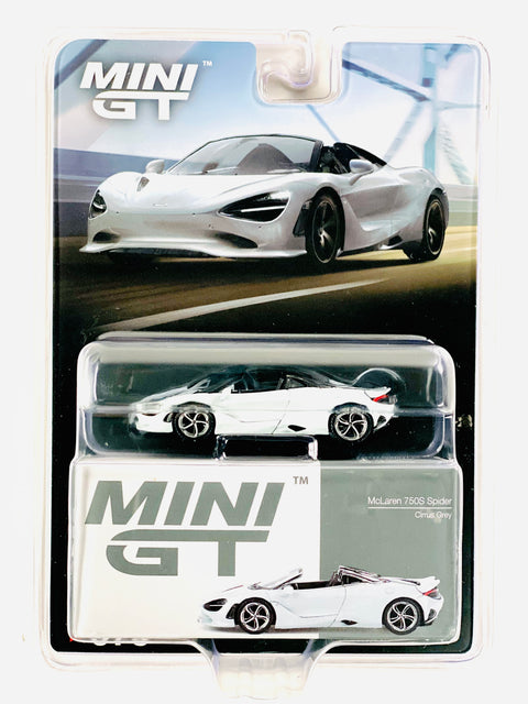 Mini GT Mijo Exclusives McLaren 750S Spider Cirrus Grey #973