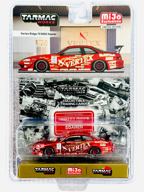 Tarmac Works Mijo Exclusive Global 64 Vertex Ridge TE3005 Soarer with Trading Card Red Chase