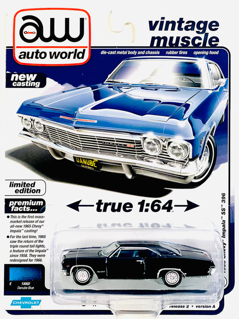 Auto World Vintage Muscle 1965 Chevy Impala SS 396 Danube Blue