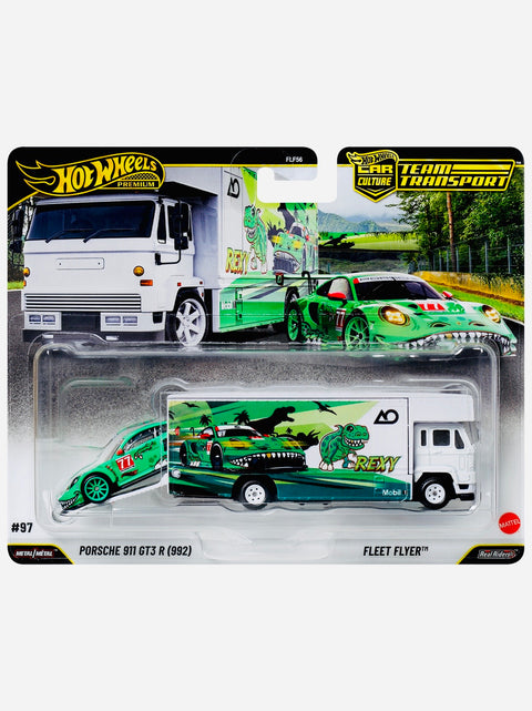 Hot Wheels 2026 Team Transport Case M AO Racing / Rexy Porsche 911 GT3 R (992) & Fleet Flyer #97