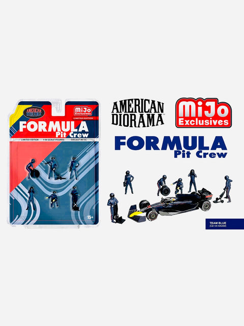 American Diorama Mijo Exclusive Formula Pit Crew Team Blue
