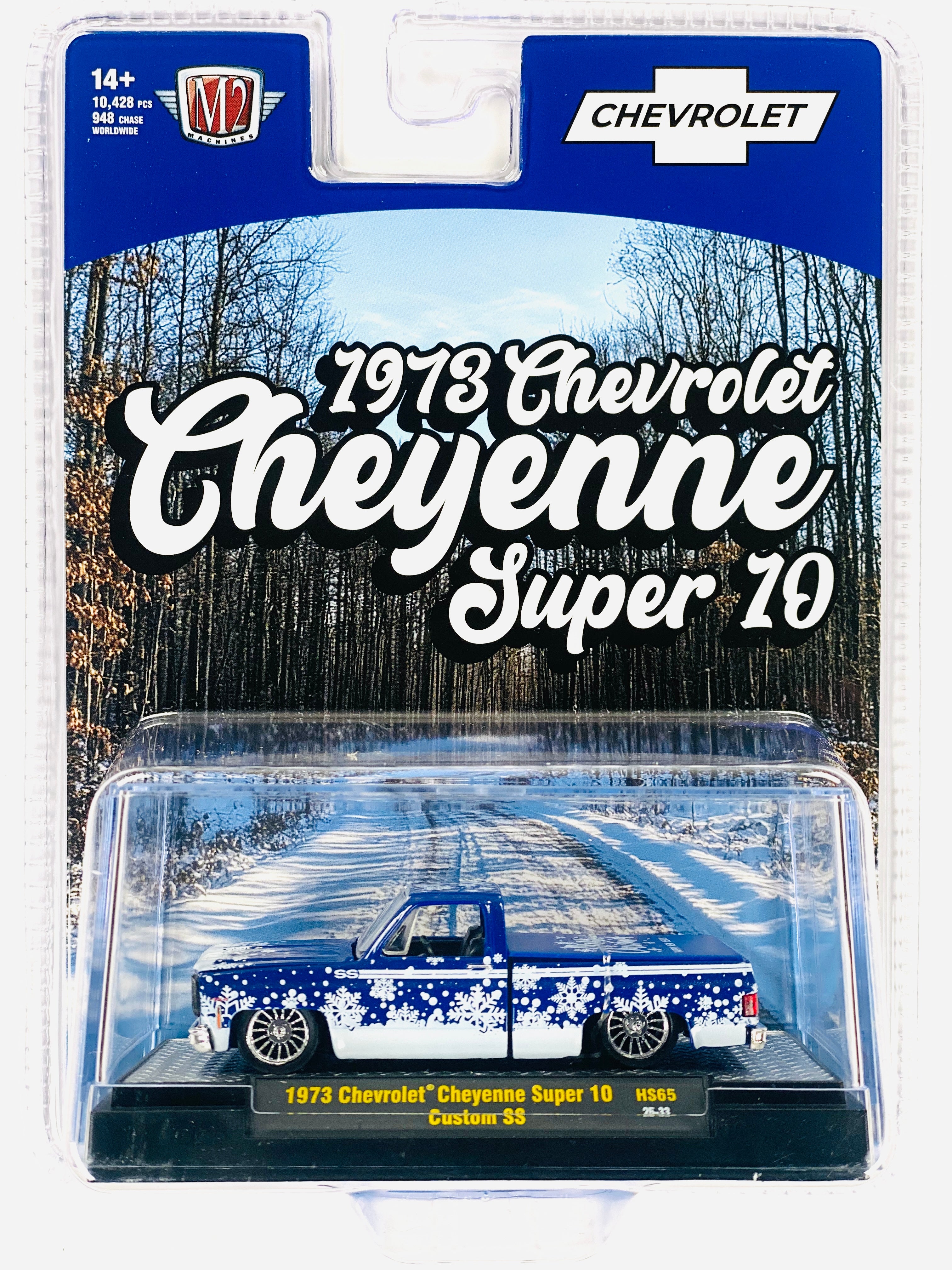 M2 1973 Chevrolet Cheyenne Super 10 Custom – 1:64 Diecast Blue Collectible 31500-HS71