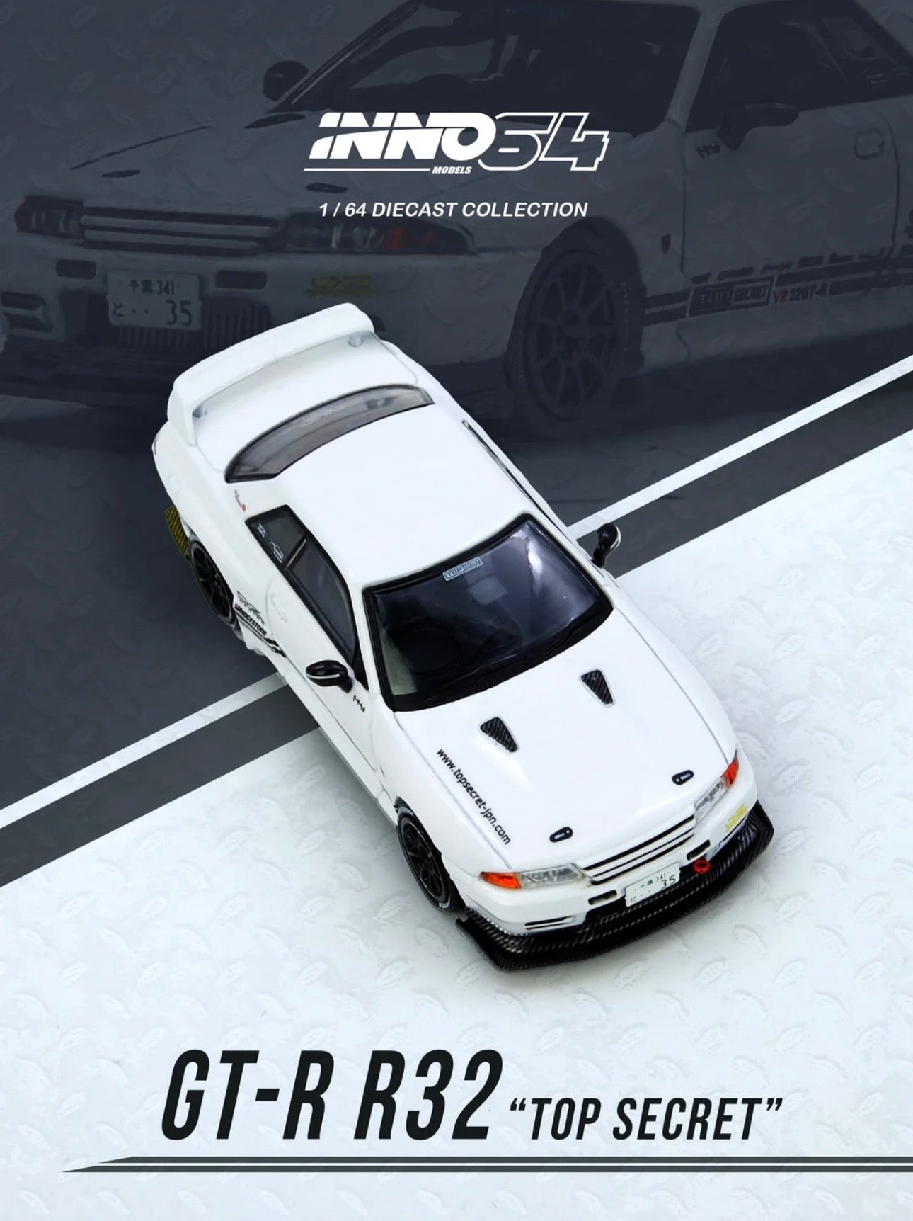 Inno64 Factory Sealed Nissan Top Secret VR32 GTR White – Jcardiecast
