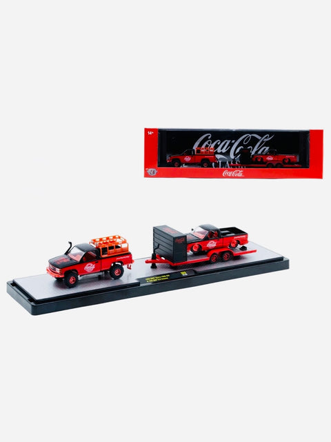 M2 Machines Auto Haulers Coca-Cola 1998 GMC Sierra 1500 4X4 Truck & 1995 GMC S15 Sonoma Truck Chase