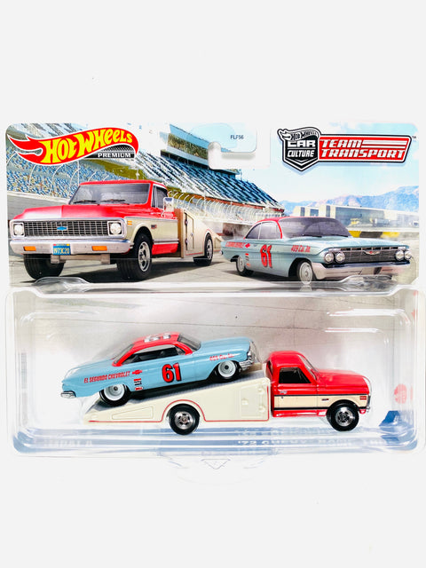Hot Wheels 2023 Team Transport Case U '61 Impala & '72 Chevy Ramp Truck #54