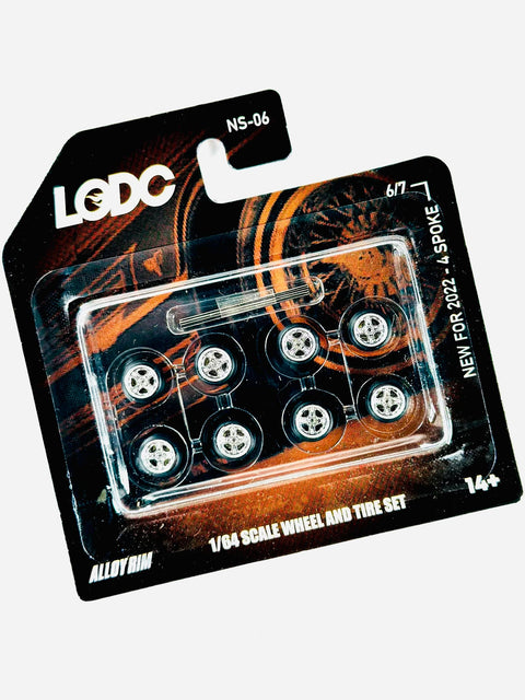 LODC Series 2 Alloy 4 Spoke Rims Wheels & Tire Set W/ Axles NS-06 (6/7)