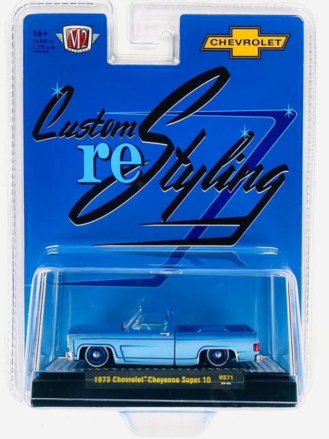 M2 Machines Hobby Exclusive 1973 Chevrolet Cheyenne Super 10 Custom Re Styling Blue