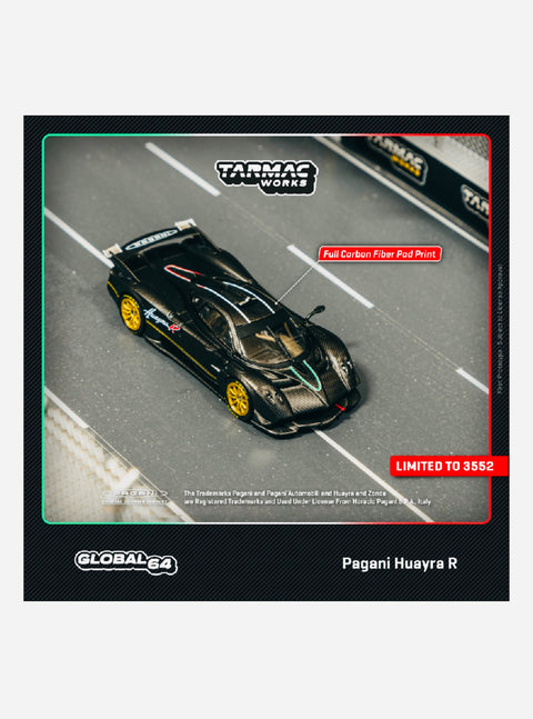 Tarmac Works Global 64 Pagani Huayra R Matte Black Carbon Fiber