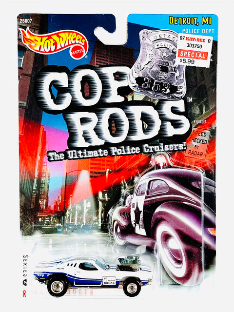 Hot Wheels 2000 Cop Rods Series 2 Detroit, MI Rodger Dodger - Damaged Card/Blister