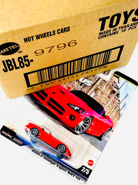 Hot Wheels 2025 Fast & Furious Case J 2023 Dodge Viper SRT 10 Factory Sealed Solid Pack (10 Cars) - Damaged Box