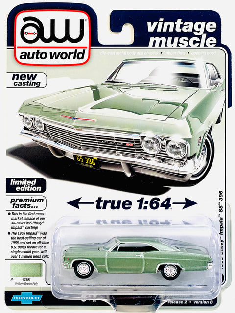 Auto World Vintage Muscle 1965 Chevy Impala SS 396 Willow Green Poly
