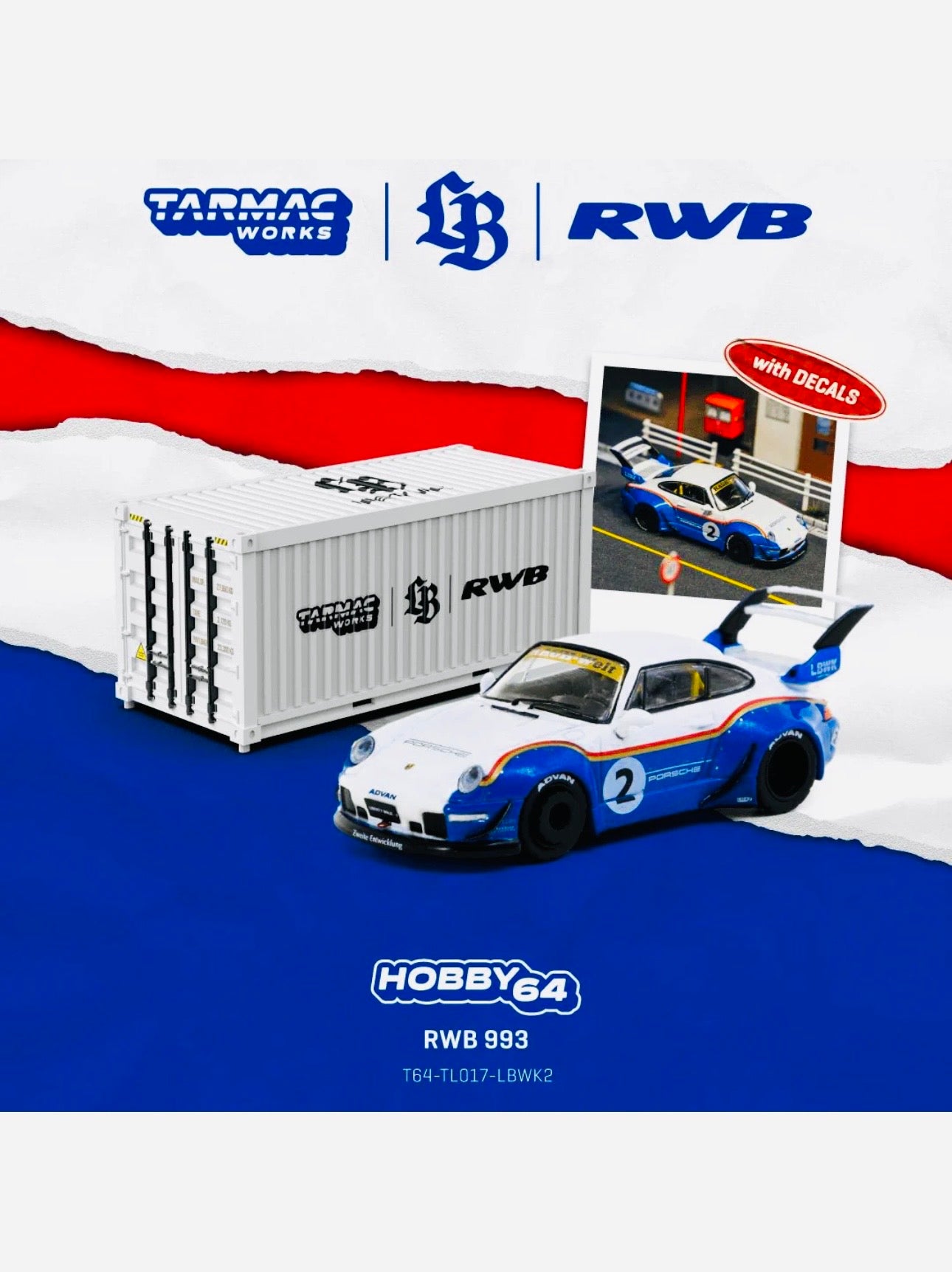 Tarmac Works Hobby 64 Factory Sealed RWB 993 Liberty Walk w