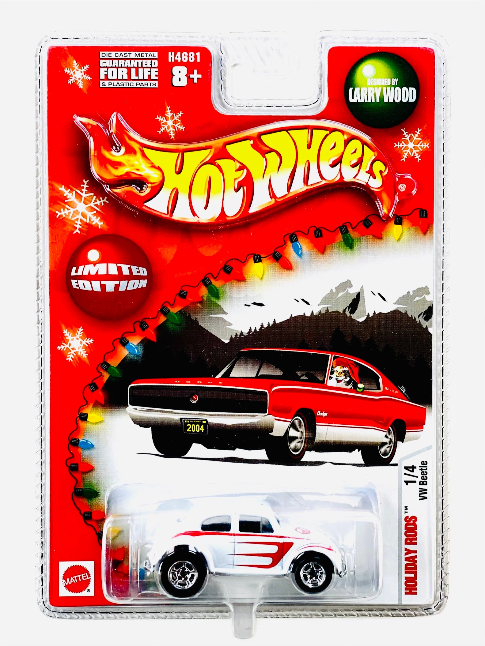 Hot Wheels 2004 Holiday Rods VW Beetle - Damaged Card/Blister