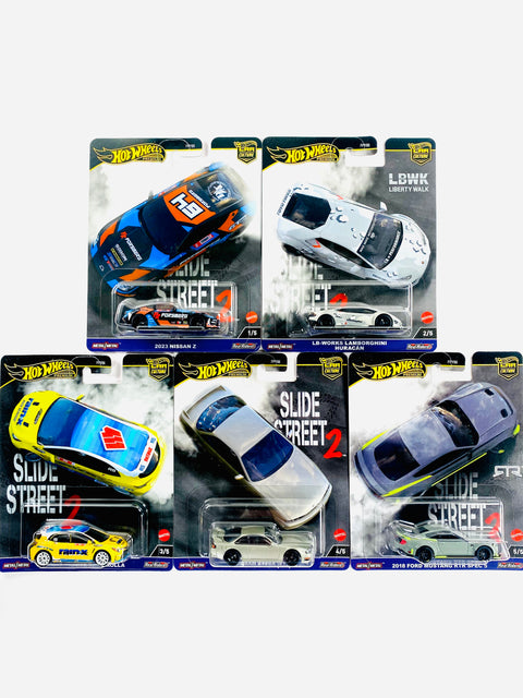 Hot Wheels 2023 Car Culture Slide Street 2 Case H (Set of 5 Cars)