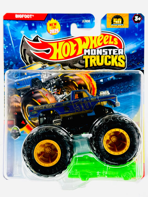 Hot Wheels 2025 50th Anniversary Monster Truck & Car Bigfoot