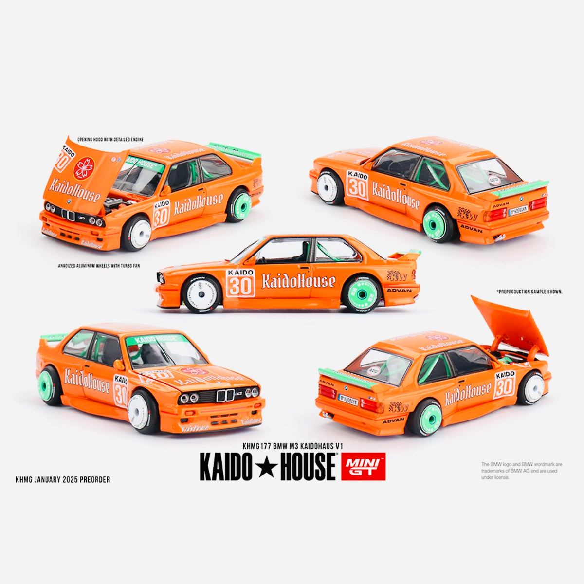 街道ハウス　 BMW M3 KAIDO GT V1 チェイス Mini GT x Kaido House Collab BMW M3 KaidoHaus V1 OR #177