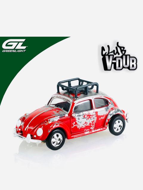 Greenlight Club V-Dub Series 22 Classic Volkswagen Beetle "Ruby Red" Patina Finish