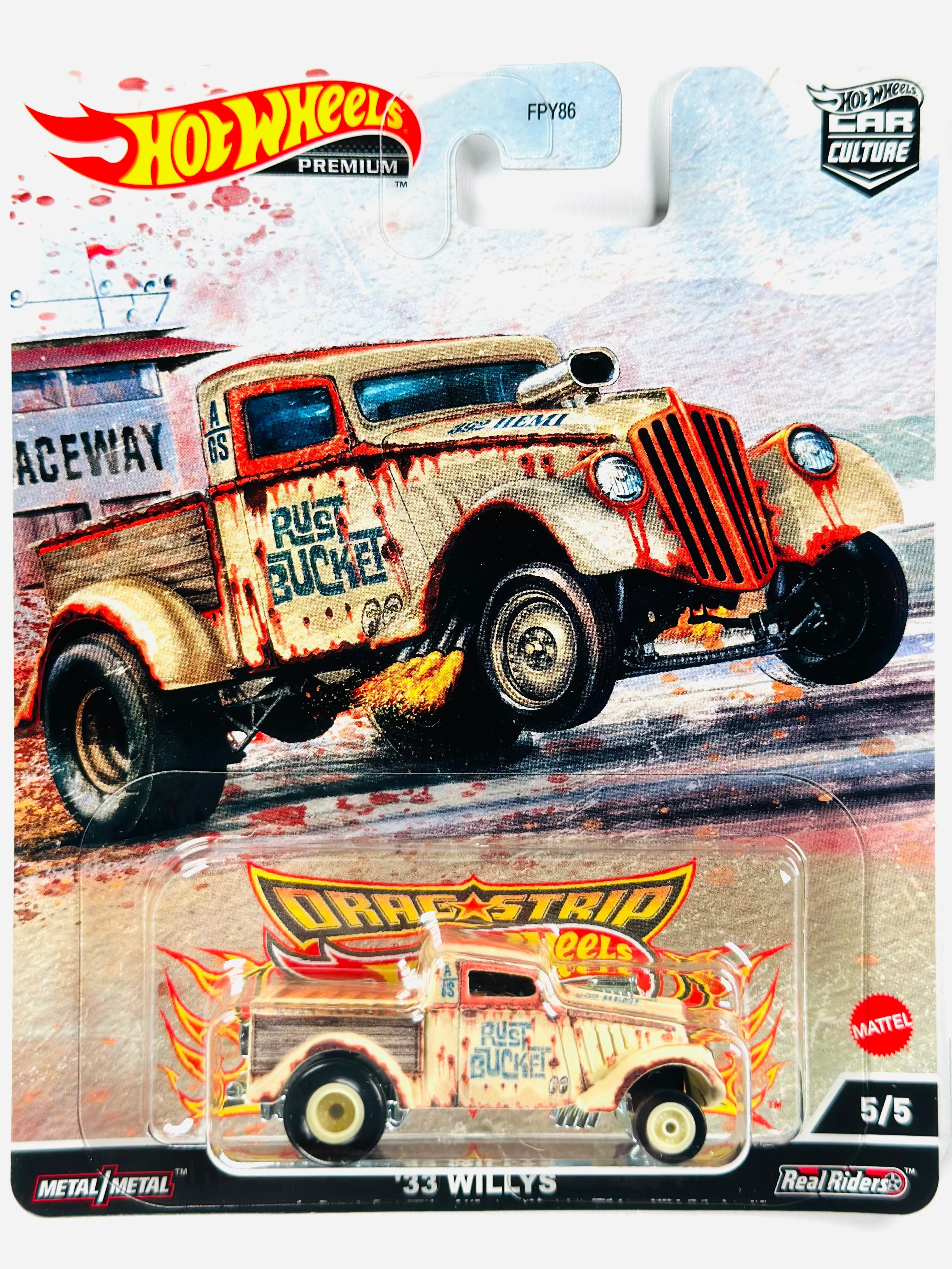 Hot Wheels 2022 Car Culture Drag Strip '33 Willys - Damaged Card