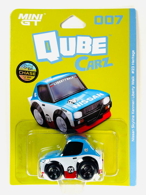 Mini GT QubeCarz Series 2 Liberty Walk Nissan Skyline Kenmeri Baby Blue #007 Chase - Damaged Card