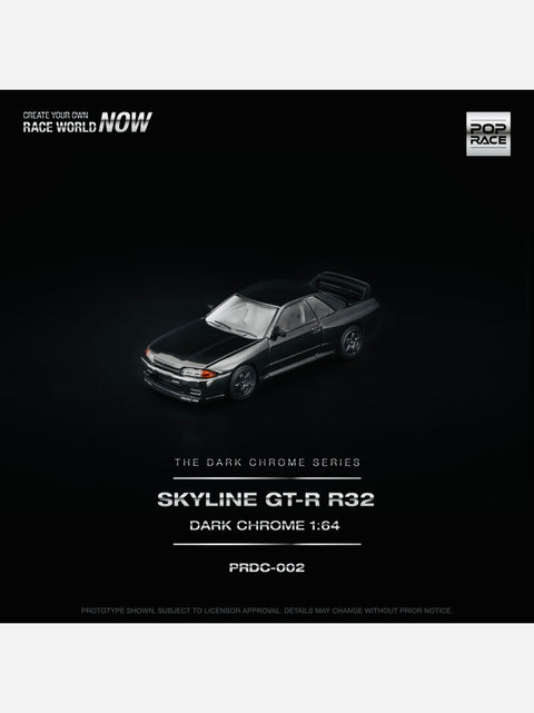 Pop Race Factory Sealed Skyline GTR R32 Dark Chrome #002