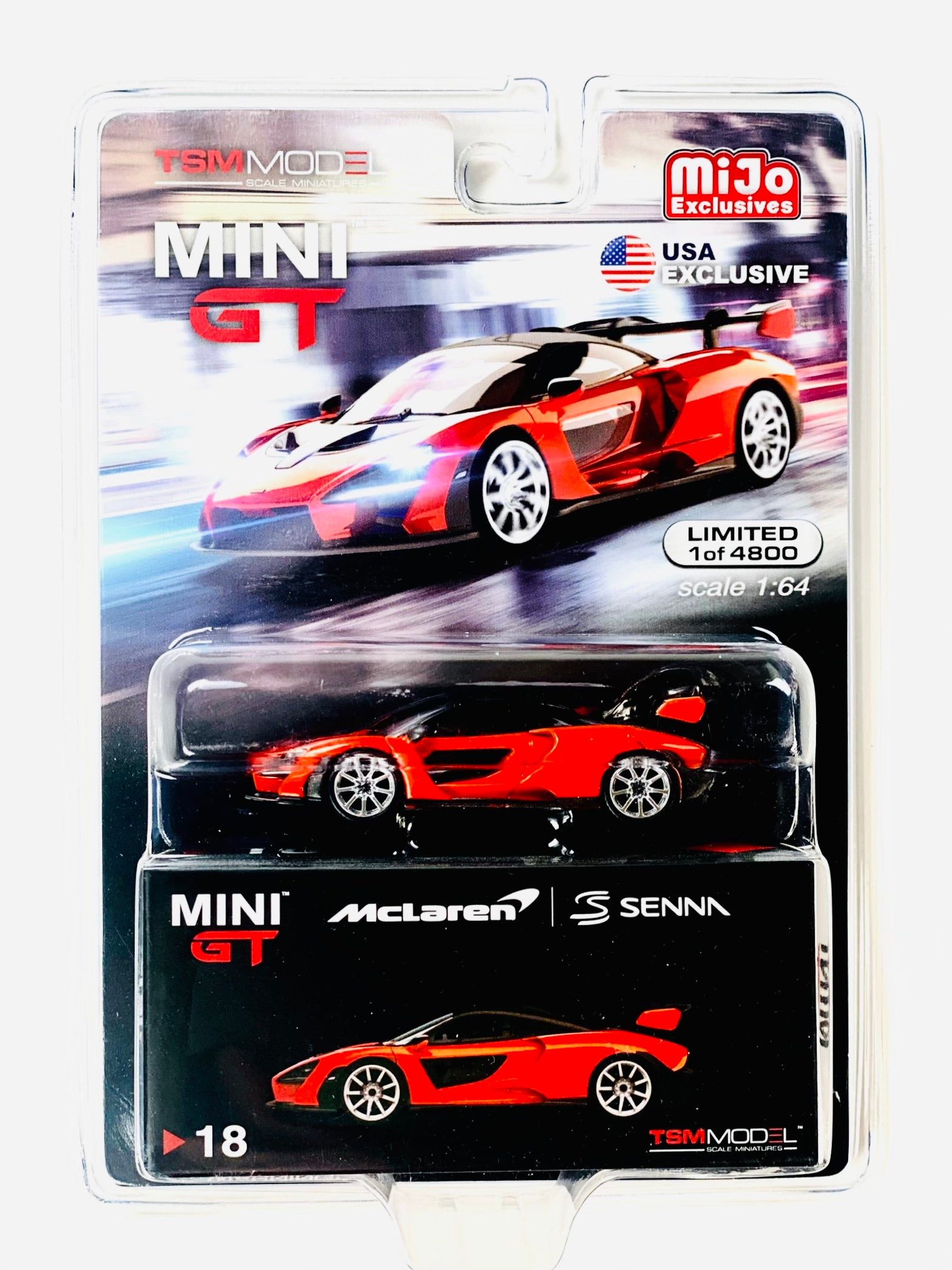 Mini GT Mijo Exclusives USA Exclusive McLaren Senna #18 - Damaged