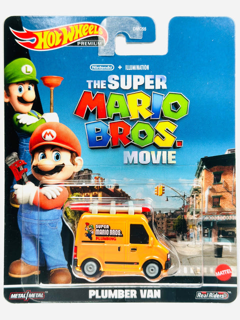 Hot Wheels 2023 Retro Entertainment Case P the Super Mario Movie Plumber Van - Damaged Card