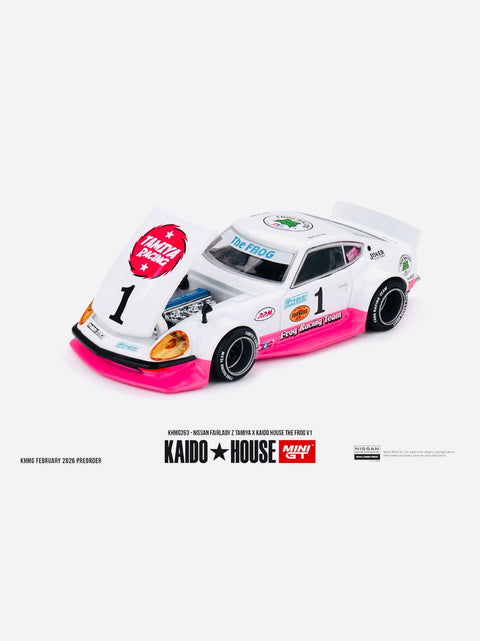 Mini GT x Kaido House Collab Factory Sealed Nissan Fairlady Z Tamiya x Kaido House The Frog V1 White/Pink #263