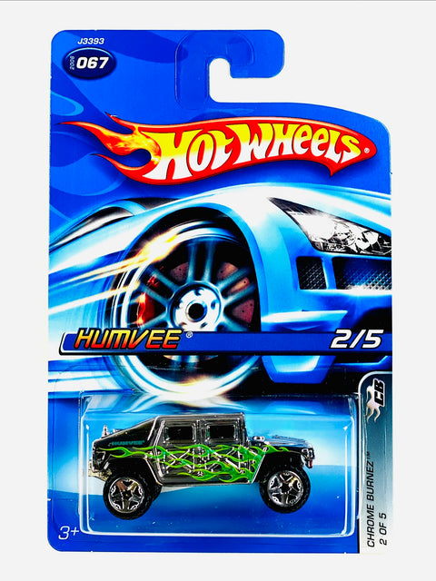 Hot Wheels 2006 Chrome Burnez Humvee #067 - Damaged Card