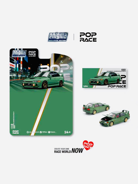 Pop Race Enigma Exclusive Mitsubishi Lancer Evolution IV Green #022